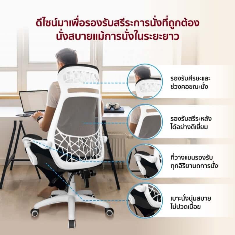 เก้าอี้สำนักงาน FENNIX รุ่น JUPITER PRO SERIES สีขาว_4